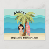 Hawaiian Surfer Girl Briefkaart (Voorkant)