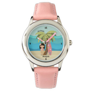 Hawaiian Surfer Girl Horloge