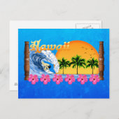 Hawaiian Surfing Briefkaart (Voorkant / Achterkant)