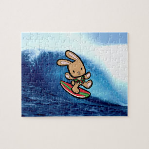 Hawaiian Surfing Bunny Holiday Cartoon Legpuzzel
