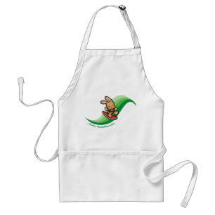 Hawaiian Surfing Bunny Holiday Green Cartoon Band Standaard Schort