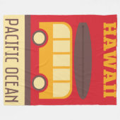 Hawaiian Surfing Bus Fleece Deken (Voorkant (Horizontaal))