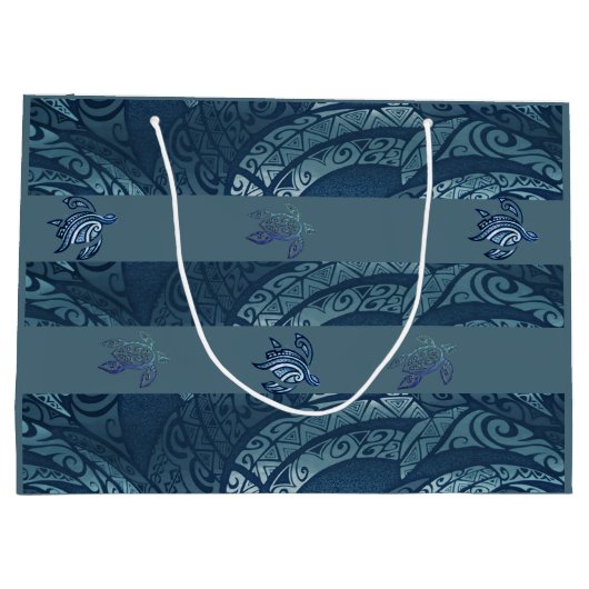 Hawaiian Tapa en Honu Gift Bag Groot Cadeauzakje (Achterkant)