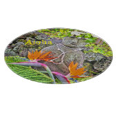 HAWAIIAN-THEMED/STONE STATUETTE WITH FLOWERS/ALOHA SNIJPLANK (Hoek)