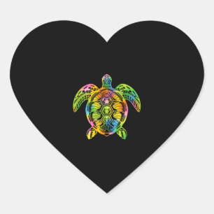 Hawaiian Tie Dye Zee Turtle, Hawaii voor vrouwen m Hart Sticker