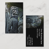 Hawaiian tiki beeld aanpasbare visitekaartjes (Voorkant / Achterkant)