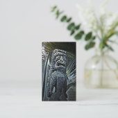Hawaiian tiki beeld aanpasbare visitekaartjes (Staand voorkant)