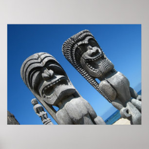 Hawaiian Tiki Gods Poster