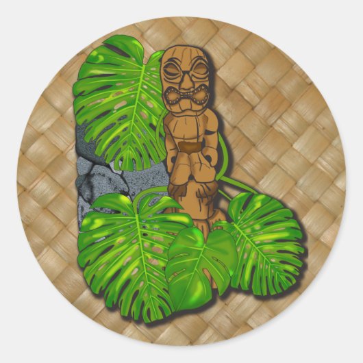 Hawaiian Tiki Lauhala Sticker (Voorkant)