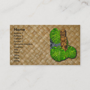 Hawaiian Tiki Lauhala Visitekaartjes