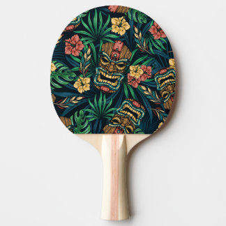 Hawaiian Tiki Masker Tropisch Patroon Tafeltennisbatje