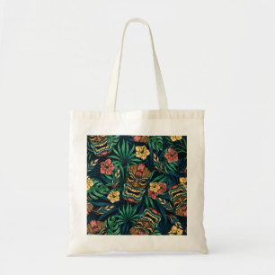 Hawaiian Tiki Masker Tropisch Patroon Tote Bag