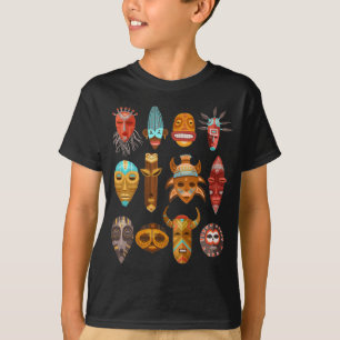 Hawaiian Tiki maskers Totems Hawaii T-shirt