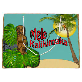 Hawaiian Tiki Mele Kalikimaka Kerstdag Grote Large Cadeauzakje