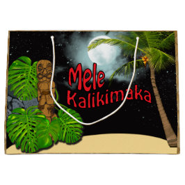 Hawaiian Tiki Mele Kalikimaka Kerstmis Grote Large Cadeautasje