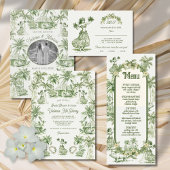 Hawaiian Toile de jouy Wedding Menu