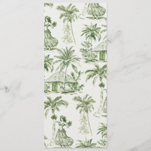 Hawaiian Toile de jouy Wedding Menu (Achterkant)