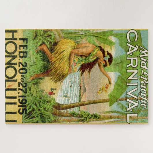 Hawaiian Travel Art Illustratie Oude Reis Legpuzzel (Horizontaal)