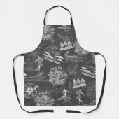  Hawaiian Travel Collage in Koolsteengrijs Schort (Voorkant)