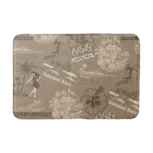  Hawaiian Travel Collage in Taupe Badmat