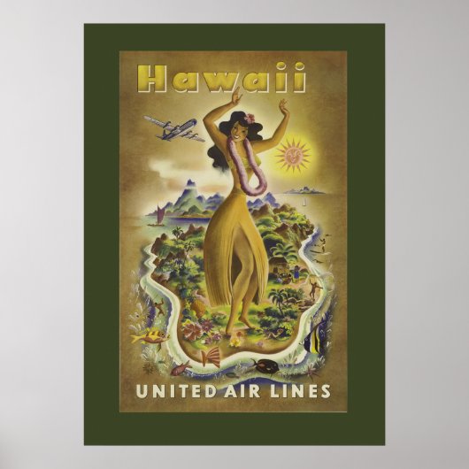  Hawaiian Travel Poster (Voorkant)