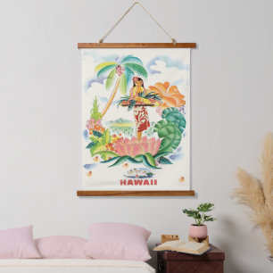 Hawaiian Travel Poster Muur Hangen Hangend Wandkleed