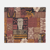 Hawaiian Tribal:  stoffen lappendeken Fleece Deken (Voorkant (Horizontaal))