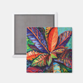 Hawaiian Tropical Croton Plant Magnet Magneet (Voorkant / Achterkant)