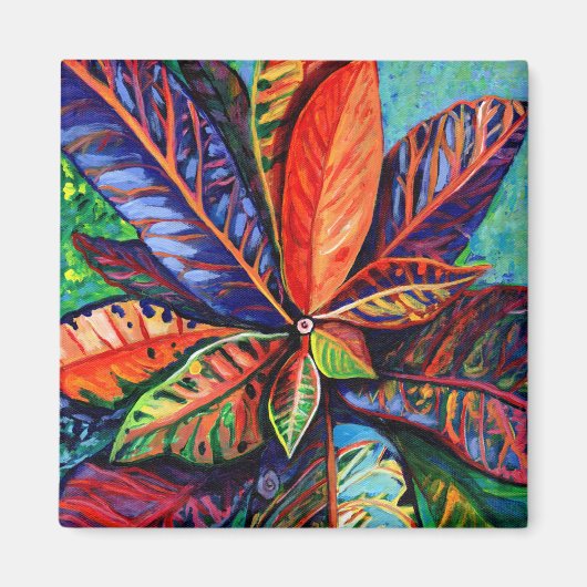 Hawaiian Tropical Croton Plant Magnet Magneet (Voorkant)