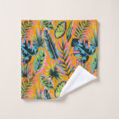Hawaiian Tropical Feuilles Et Plante Imprimer Moti (Gant de toilette)