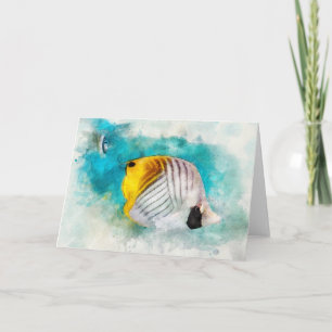 Hawaiian Tropical Fish Waterverf - Butterflyfish Kaart