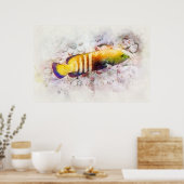 Hawaiian Tropical Fish Waterverf - Groepering Poster (Keuken)