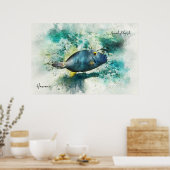Hawaiian Tropical Fish Waterverf - Vissen Poster (Keuken)