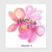 Hawaiian Tropical Flowers Custom-Cut Vinyl Sticker (Vel)
