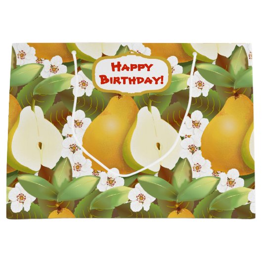 Hawaiian Tropical Pears Fruit Florence Botanical Large Cadeautasje (Voorkant)