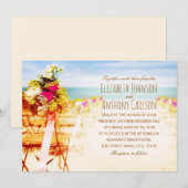 Hawaiian Tropical Rustic Beach thema bruiloft Kaart (Voorkant / Achterkant)