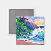 Hawaiian Tropical Seascape Magnet Magneet (Voorkant / Achterkant)