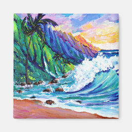 Hawaiian Tropical Seascape Magnet Magneet