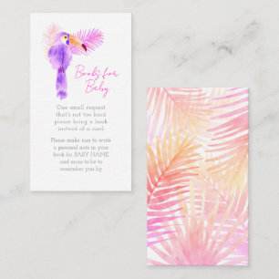 Hawaiian Tropical Toucan Baby shower Book Request Informatiekaartje