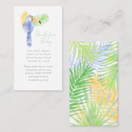 Hawaiian Tropical Toucan Baby shower Book Request Informatiekaartje (Voorkant / Achterkant)