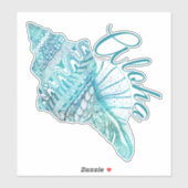 Hawaiian Turquoise Conch Shell Aloha Sticker (Vel)