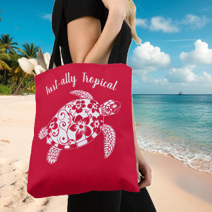Hawaiian Turtle Fisherman Esthetische Cherry Red Draagtas