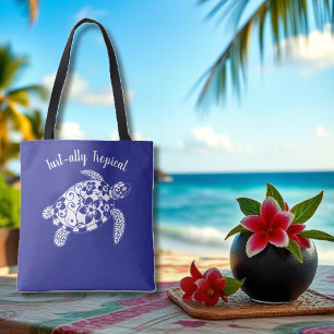 Hawaiian Turtle Fisherman Esthetische Deep Blue Draagtas