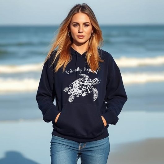 Hawaiian Turtle Turt-ally Tropical Hoodie