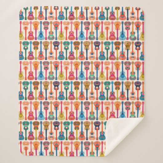 Hawaiian ukulele sherpa deken (Voorkant)
