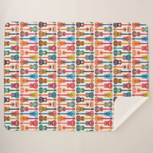 Hawaiian ukulele sherpa deken (Voorkant (horizontaal))