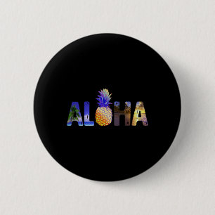 Hawaiian Vacation Pineapple Aloha Hawaii Luau Kost Ronde Button 5,7 Cm