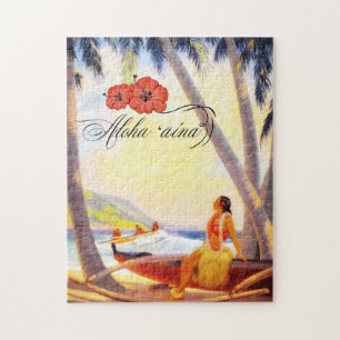 Hawaiian Vintage Oil Scenic Painting Legpuzzel