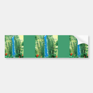 Hawaiian Waterfall Art Bumpersticker