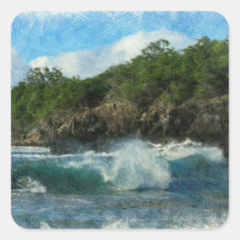 Hawaiian Waters Vierkante Sticker